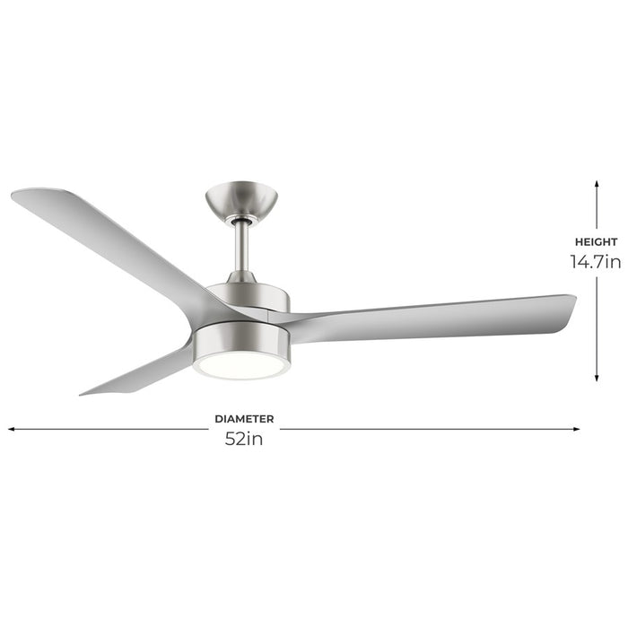 Progress Lighting Axion II 52" LED 1Lt Ceiling Fan, Nickel/Silver