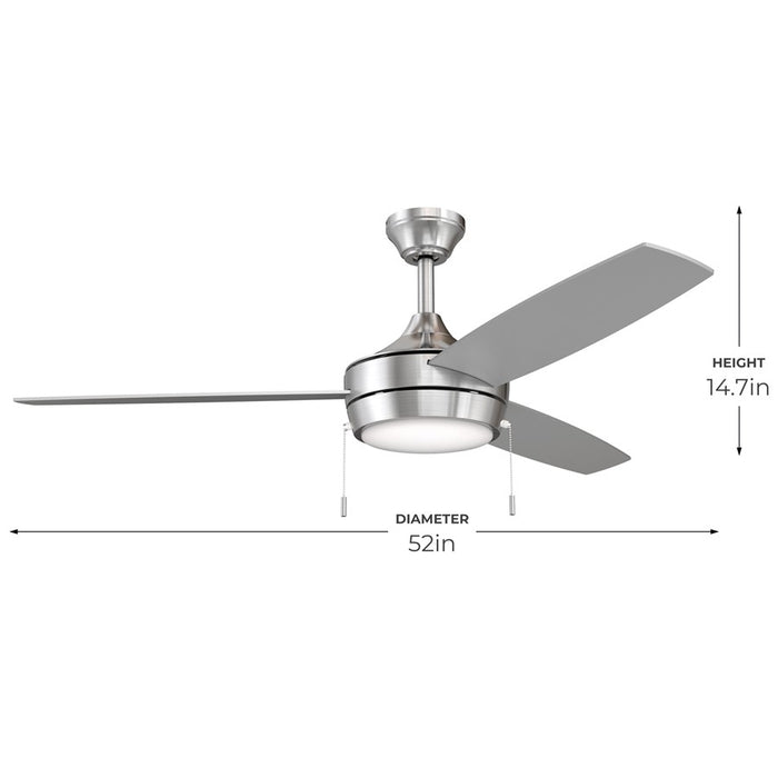 Progress Lighting Nolyn 52" LED 1Lt Ceiling Fan, Nickel/Silver
