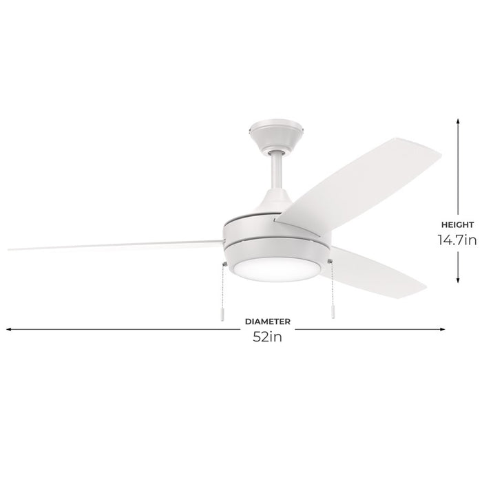 Progress Lighting Nolyn 52.00" LED 1Lt Ceiling Fan, White/White