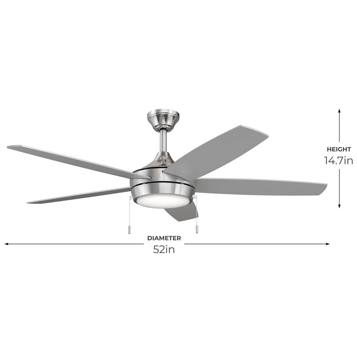 Progress Lighting Nolyn V 52" LED 1Lt Ceiling Fan, Nickel/Silver