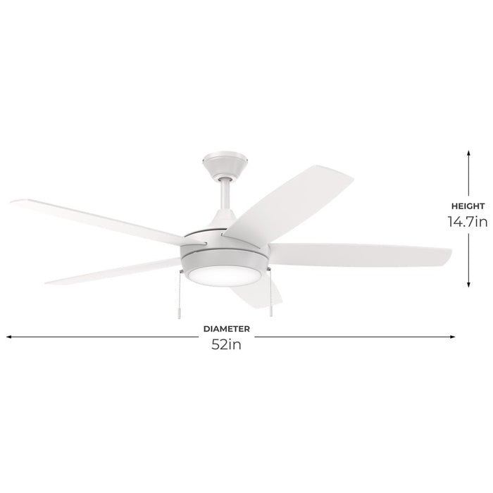 Progress Lighting Nolyn V 52" LED 1Lt Ceiling Fan, White/White