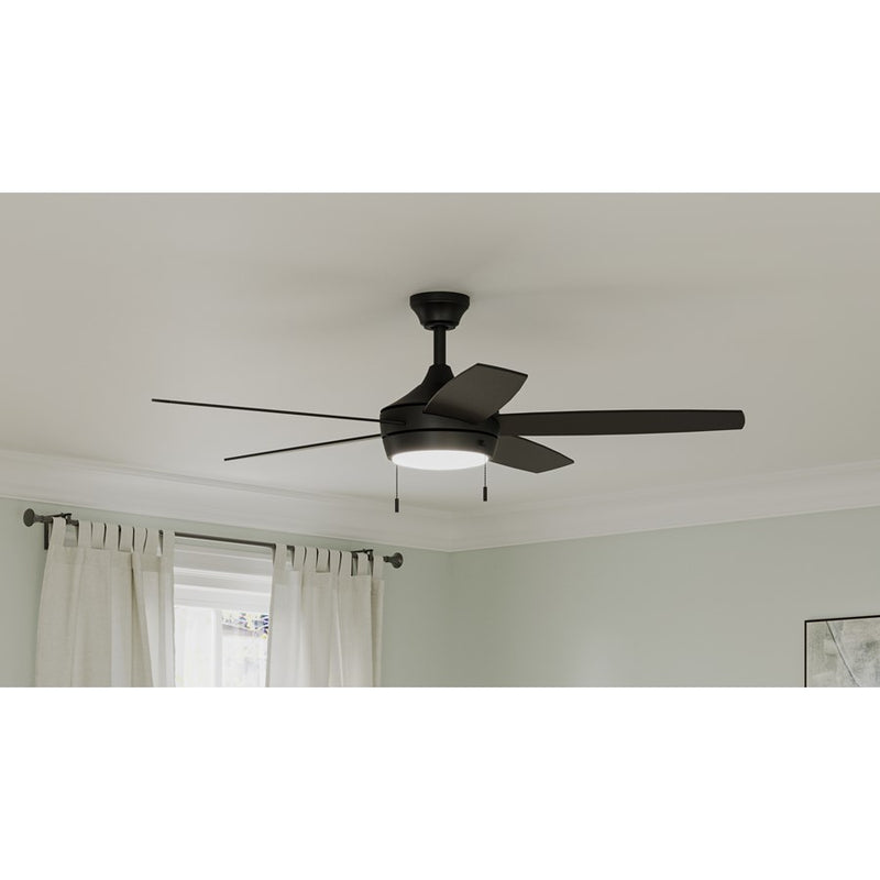 Progress Lighting Nolyn V 52" LED 1Lt Ceiling Fan, Black/Black