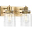 Progress Lighting Calhoun 2 Light Vintage Brass/Clear Farmhouse Vanity