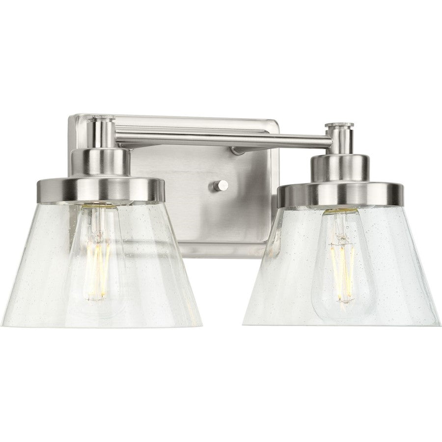 Progress Lighting Hinton 2 Light Clear Seeded Farmhouse Vanity