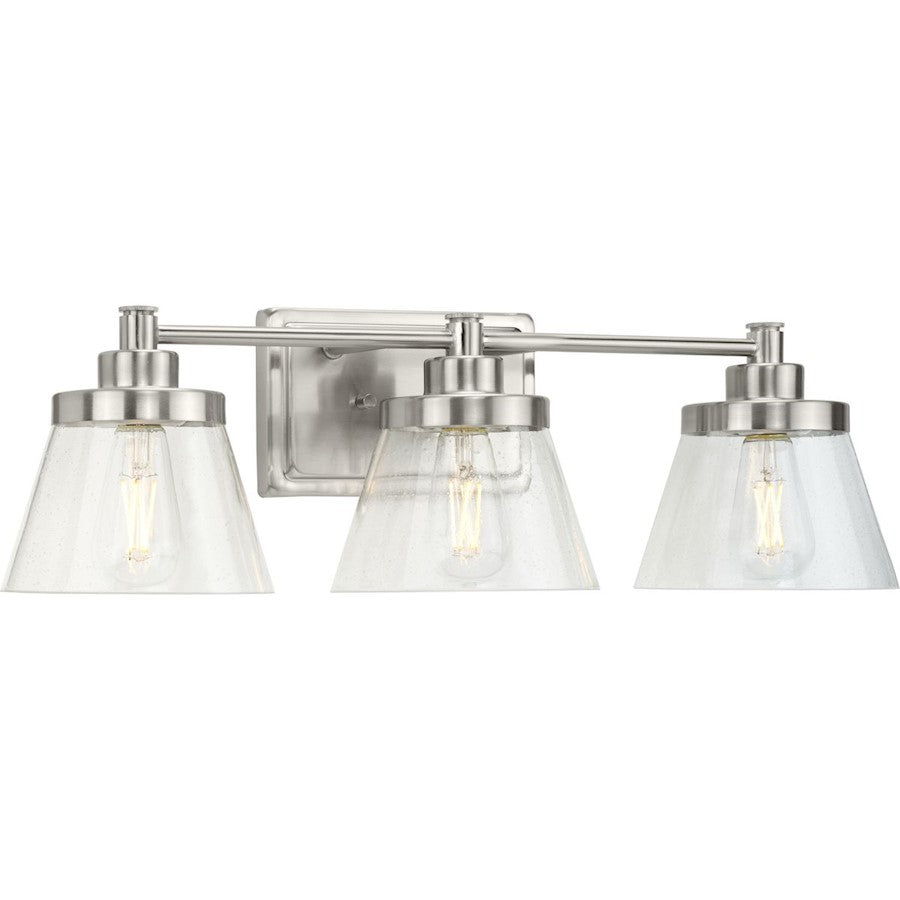 Progress Lighting Hinton 3 Light Clear Seeded Farmhouse Vanity