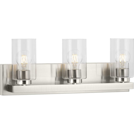 Progress Lighting Goodwin 3 Light Bathroom Vanity, Nickel/Clear - P300388-009