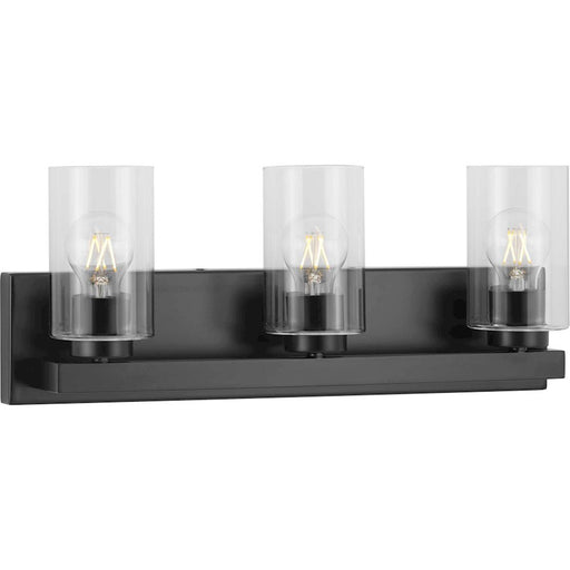 Progress Lighting Goodwin 3 Light Bathroom Vanity, Black/Clear - P300388-31M