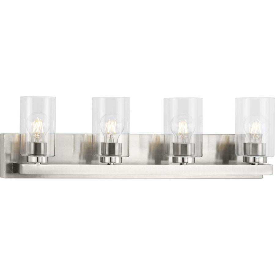 Progress Lighting Goodwin 4 Light Bathroom Vanity, Nickel/Clear - P300389-009