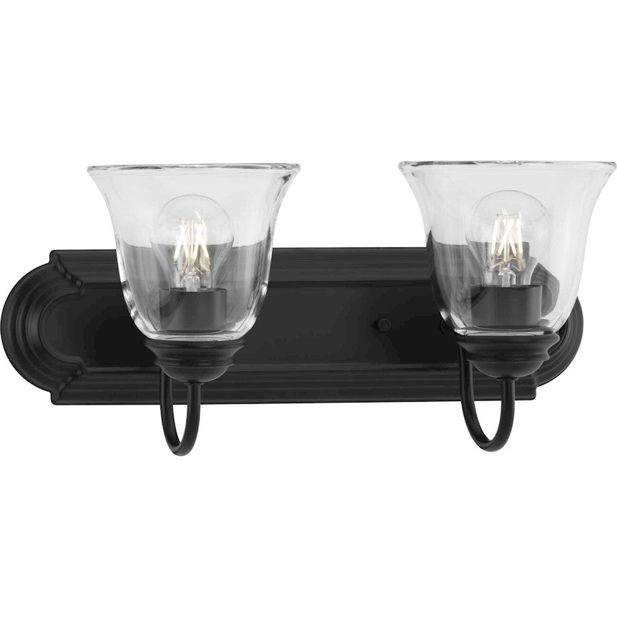 Progress Lighting Clear 2 Light Bathroom Vanity, Black/Clear - P300390-31M