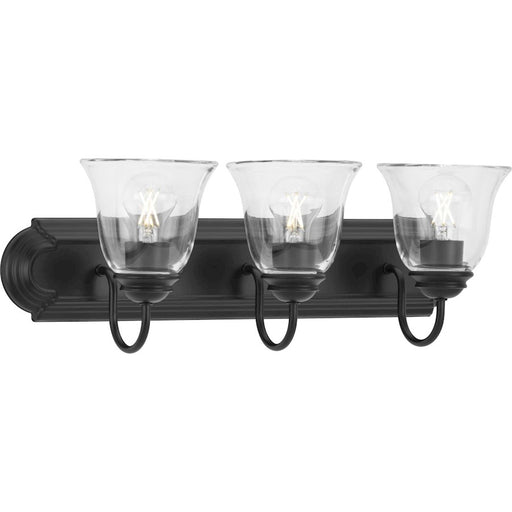 Progress Lighting Clear 3 Light Bathroom Vanity, Black/Clear - P300391-31M