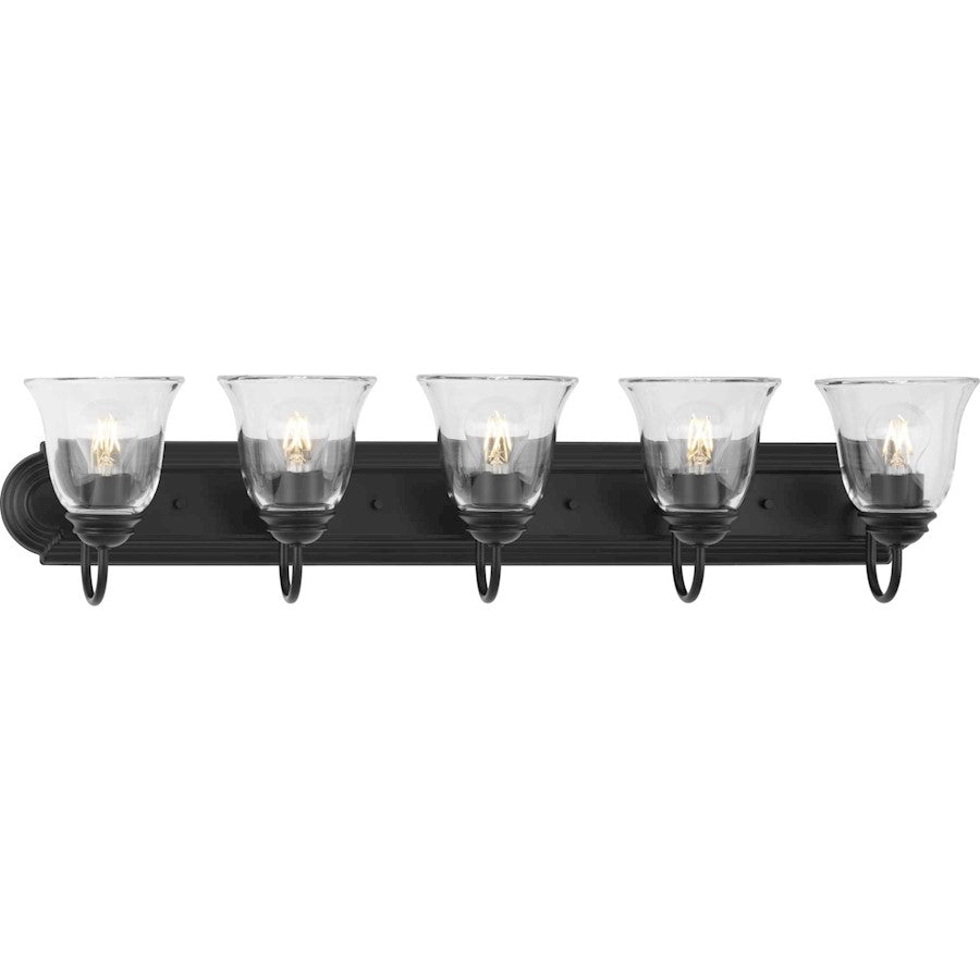 Progress Lighting Clear 5 Light Bathroom Vanity, Black/Clear - P300393-31M