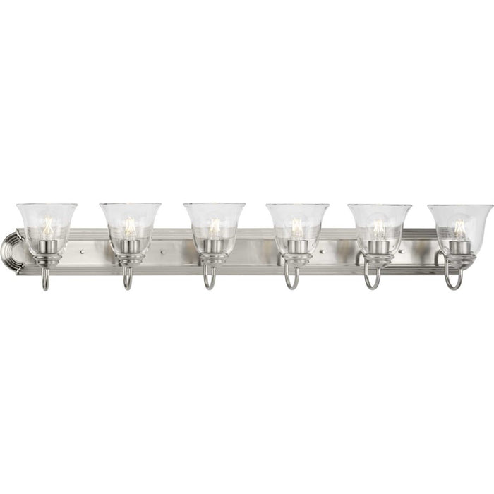 Progress Lighting Clear 6 Light Bathroom Vanity, Nickel/Clear - P300394-009