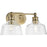 Progress Singleton 2 Light Bathroom Vanitys, Vintage Brass/Clear - P300396-163