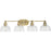 Progress Singleton 4 Light Bathroom Vanitys, Vintage Brass/Clear - P300398-163