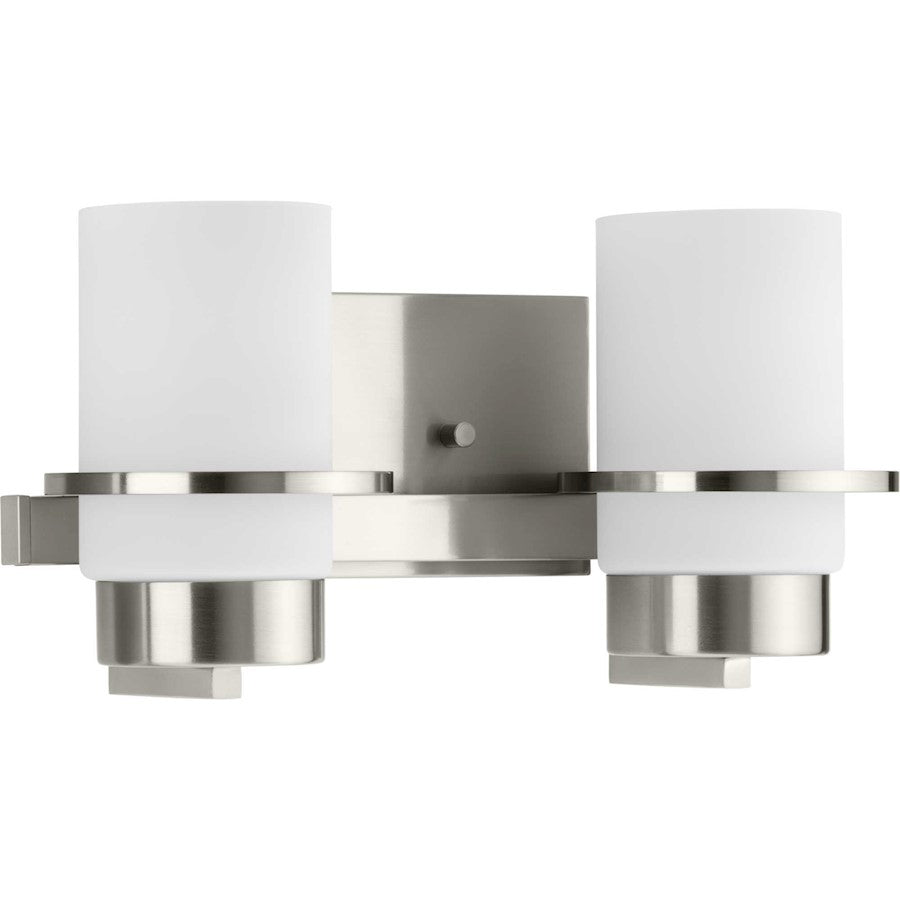 Progress Lighting Reiss 2 Light Bathroom Vanity, Nickel/Etched - P300414-009