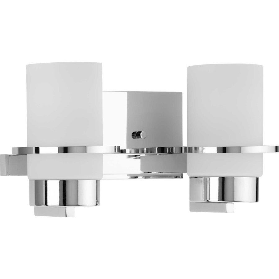 Progress Lighting Reiss 2 Light Bathroom Vanity, Chrome/Etched - P300414-015