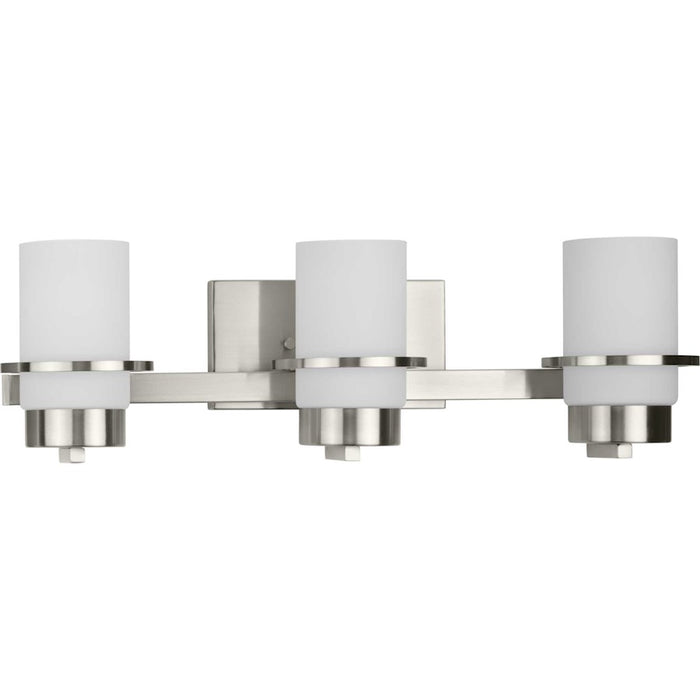 Progress Lighting Reiss 3 Light Bathroom Vanity, Nickel/Etched - P300415-009