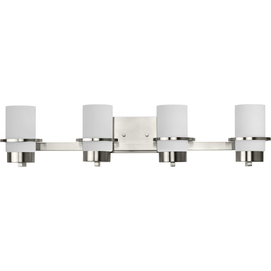 Progress Lighting Reiss 4 Light Bathroom Vanity, Nickel/Etched - P300416-009