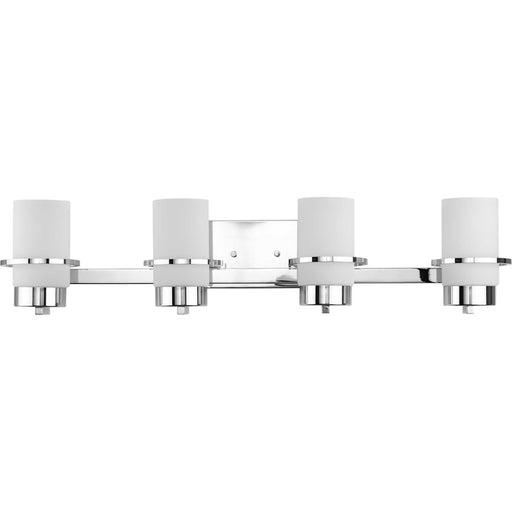 Progress Lighting Reiss 4 Light Bathroom Vanity, Chrome/Etched - P300416-015