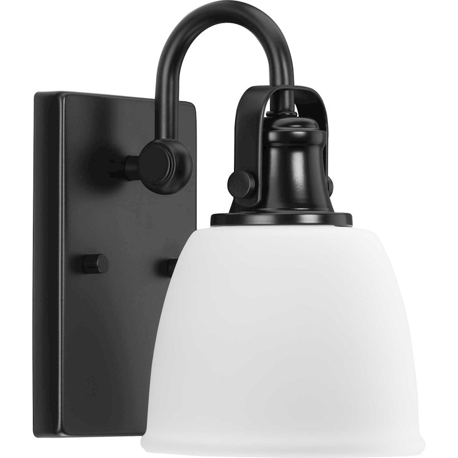 Progress Preston 1 Light Wall Sconce, Black/Etched Opal - P300426-31M