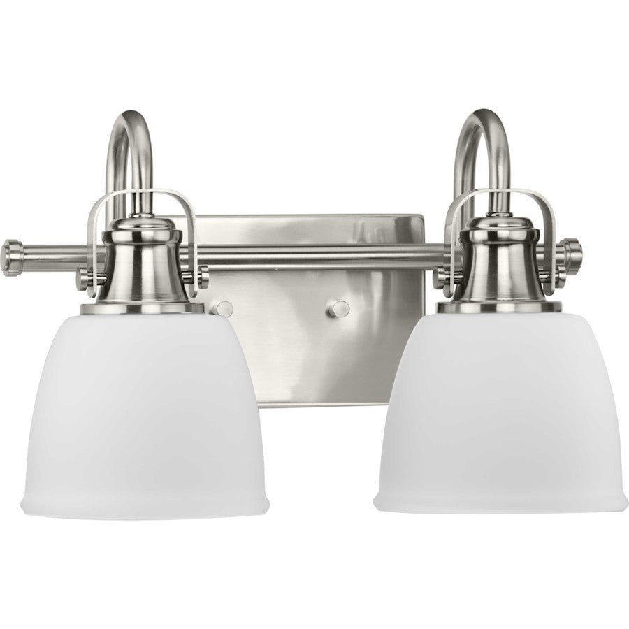 Progress Preston 2 Light Bathroom Vanity, Nickel/Etched Opal - P300427-009