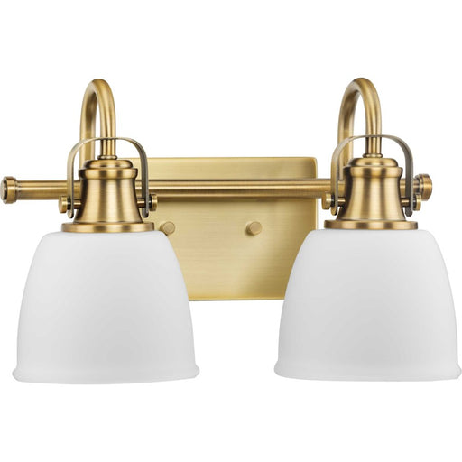 Progress Preston 2 Light Bathroom Vanity, Brass /Etched Opal - P300427-163