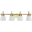 Progress Preston 4 Light Bathroom Vanity, Brass /Etched Opal - P300429-163