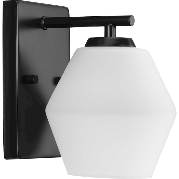 Progress Copeland 1 Light Wall Sconce, Black/Etched Opal - P300430-31M