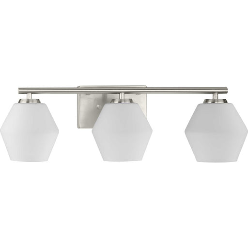 Progress Copeland 3 Light Bathroom Vanity, Nickel/Etched Opal - P300432-009