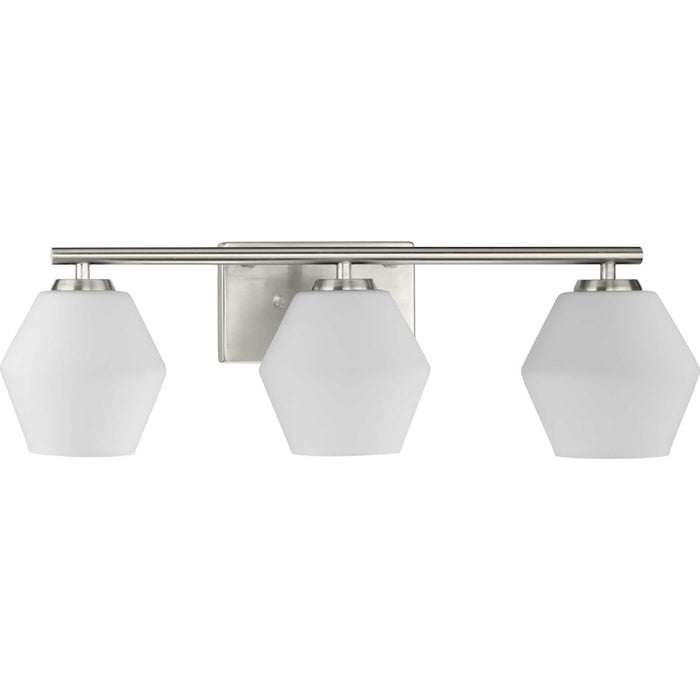 Progress Copeland 3 Light Bathroom Vanity, Nickel/Etched Opal - P300432-009