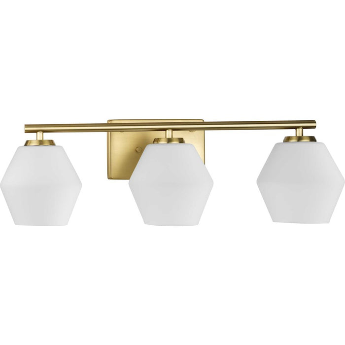 Progress Copeland 3 Light Bathroom Vanity, Gold/Etched Opal - P300432-191