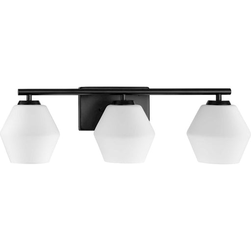 Progress Copeland 3 Light Bathroom Vanity, Black/Etched Opal - P300432-31M