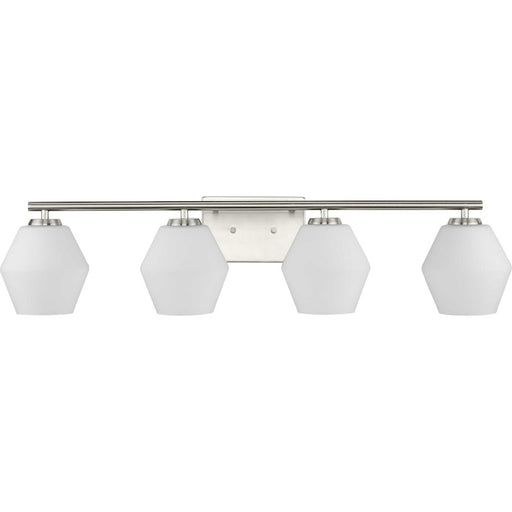 Progress Copeland 4 Light Bathroom Vanity, Nickel/Etched Opal - P300433-009