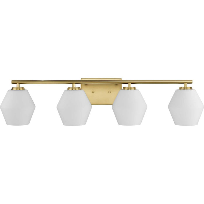 Progress Copeland 4 Light Bathroom Vanity, Gold/Etched Opal - P300433-191