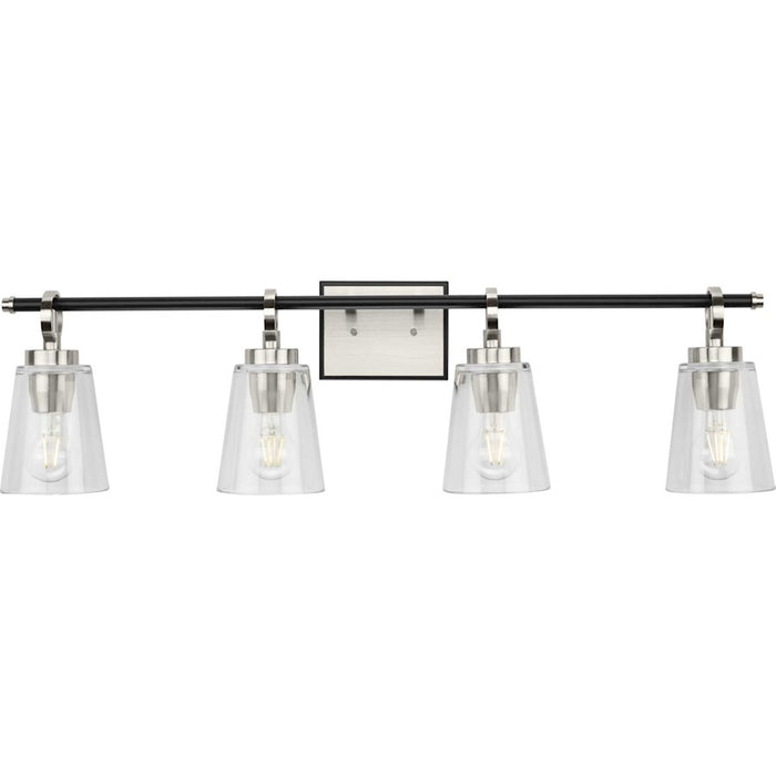 Progress Lighting Cassell 33.87"W Bath Vanity Light, Nickel/Clear - P300483-009