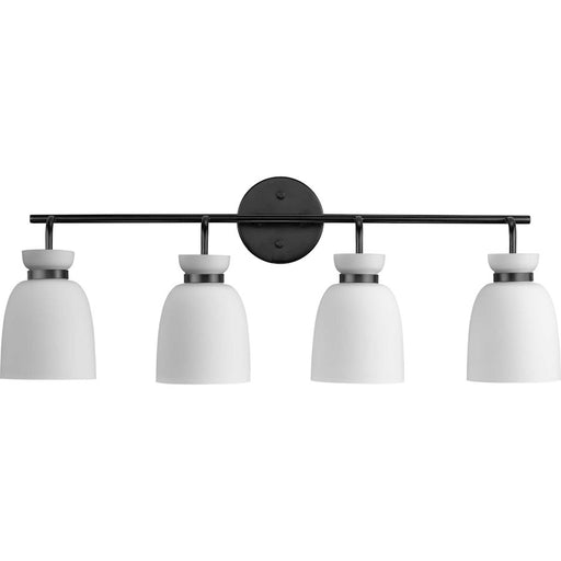 Progress Lighting Lexie 30"W Bath Vanity Light, Black/Etched Opal - P300487-31M