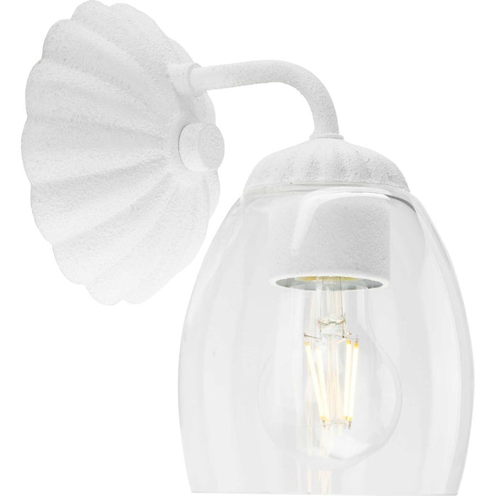 Progress Lighting Quillan 5"W Bath Light, White Plaster/Clear - P300488-197