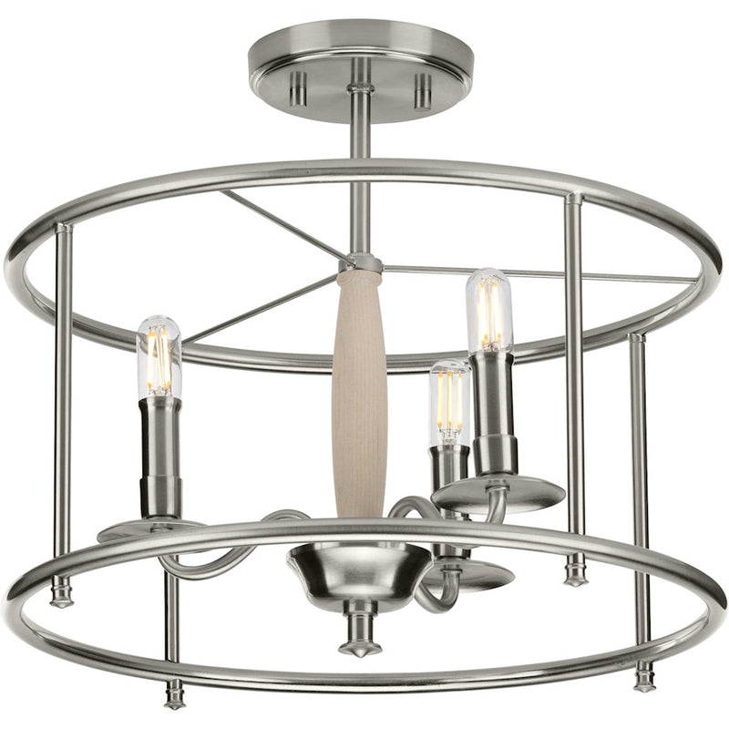 Progress Lighting Durrell 3-Light Semi-Flush Mount Convertible