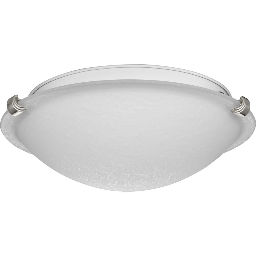 Progress Lighting Linen Dome Nickel/Etched Linen Flush Mount