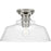 Progress Singleton 1 Light 14" Semi-Flush Mount, Nickel/Clear - P350227-009