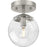 Progress Lighting Atwell 1 Light Semi-Flush Mount, Nickel/Clear - P350234-009