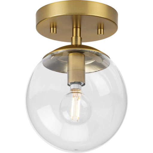 Progress Lighting Atwell 1 Light Semi-Flush Mount, Bronze/Clear - P350234-109