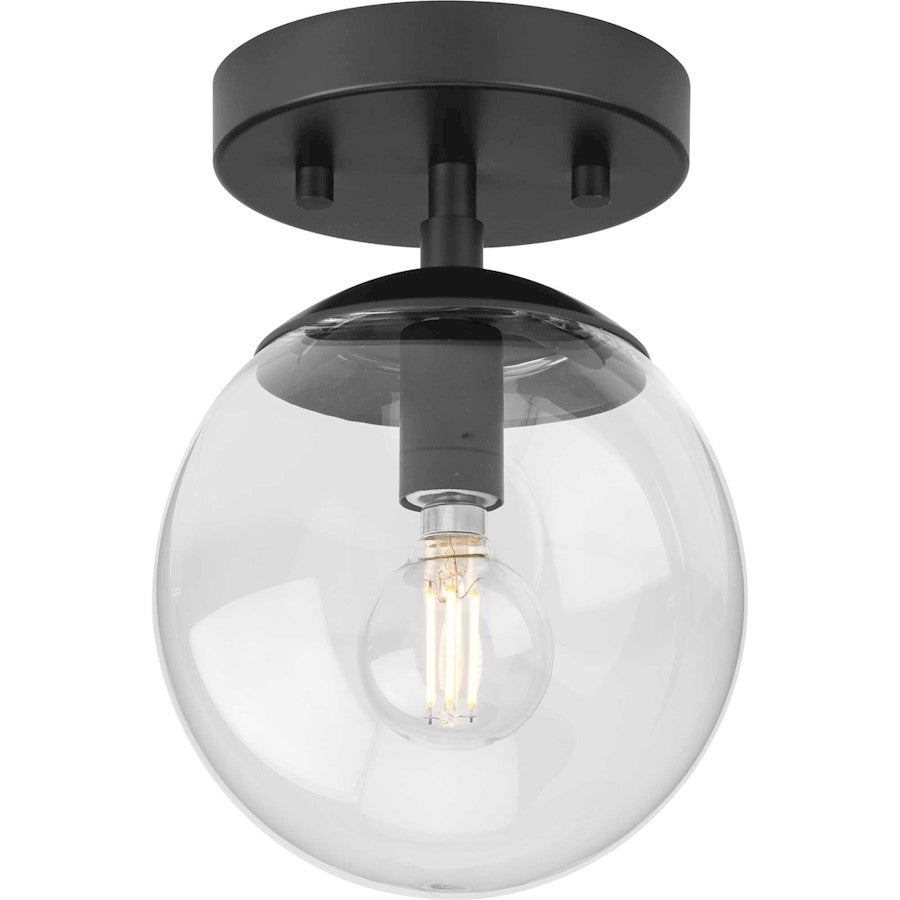 Progress Lighting Atwell 1 Light Semi-Flush Mount, Black/Clear - P350234-31M