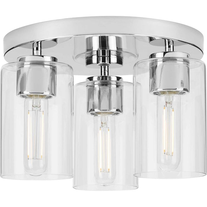 Progress Lighting Cofield 3 Light Flush Mount, Chrome/Clear - P350237-015