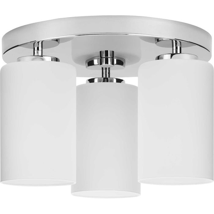 Progress Lighting Cofield 3 Light Flush Mount, Chrome/Etched White - P350238-015