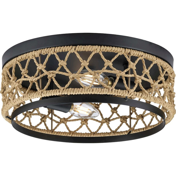 Progress Lighting Chandra 2 Light Flush Mount with Woven, Black - P350242-31M