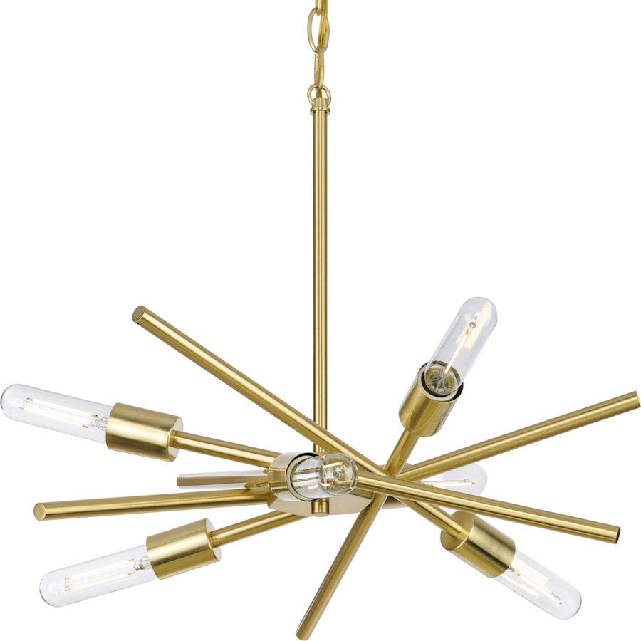 Progress Lighting Astra 6 Light 22" Chandelier, Satin Brass - P400108-012