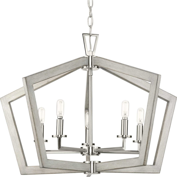 Progress Lighting Galloway 5 Light 19.25" Chandeliers, Nickel - P400301-009