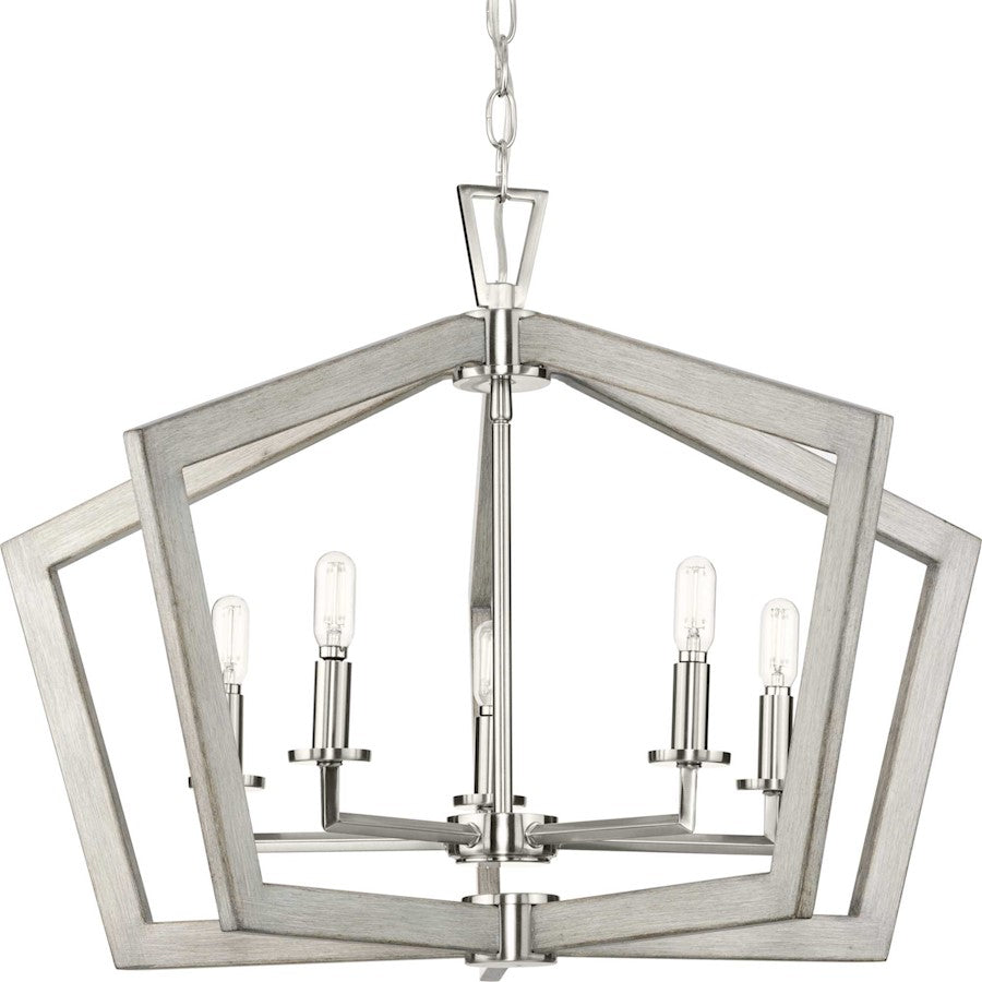 Progress Lighting Galloway 5 Light 19.25" Chandeliers, Nickel - P400301-009