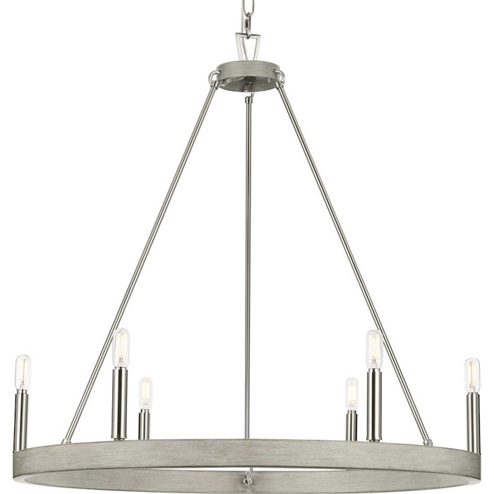 Progress Lighting Galloway 6 Light 28.25" Chandelier, Nickel - P400302-009